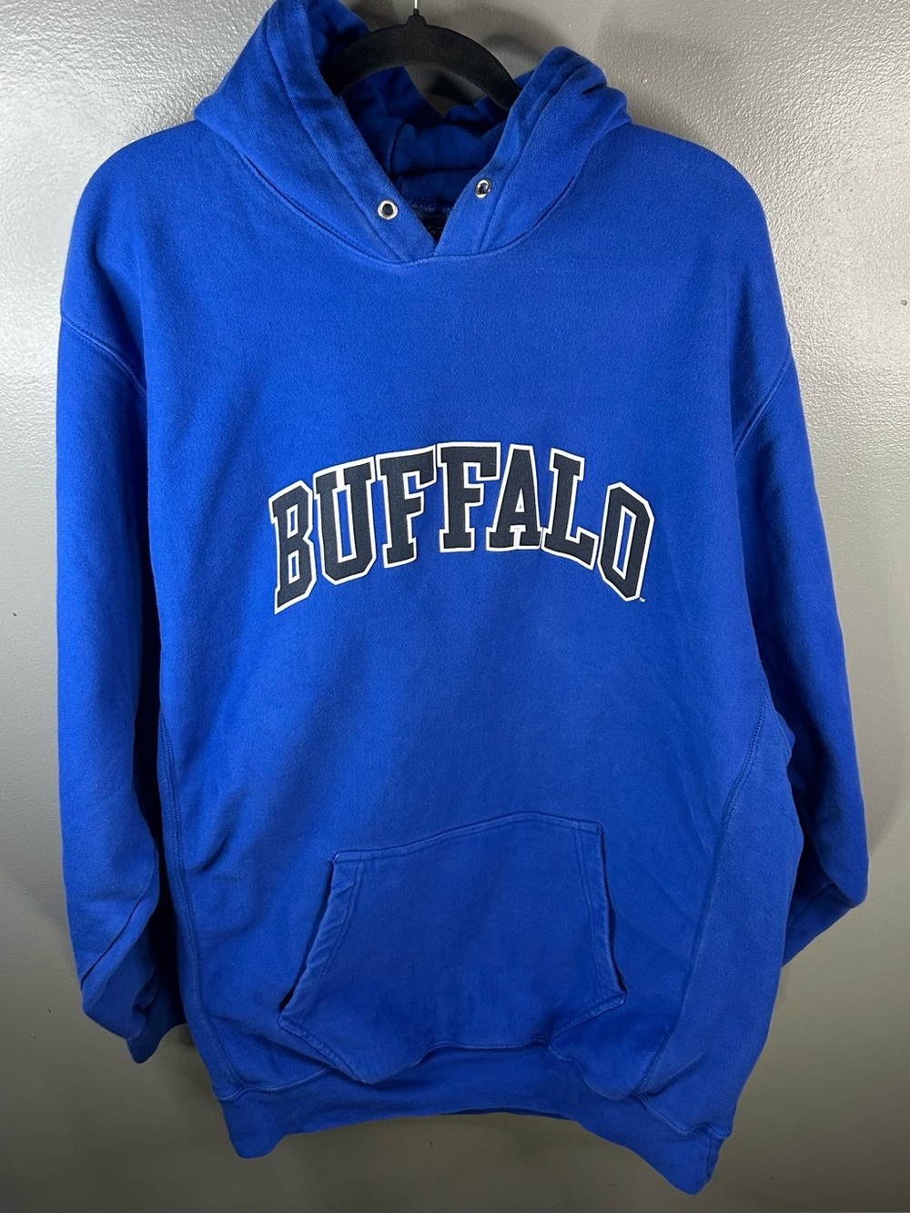 Vintage Y2K University at Buffalo Bulls Steve & Barrys Hoodie Sweatshirt Size XL